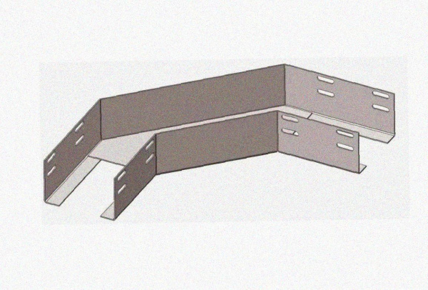 Лоток угловой замковый перфорированный КГЗ 300х200-90 УТ1,5 поворот на 90, горячее цинкование, S1,5