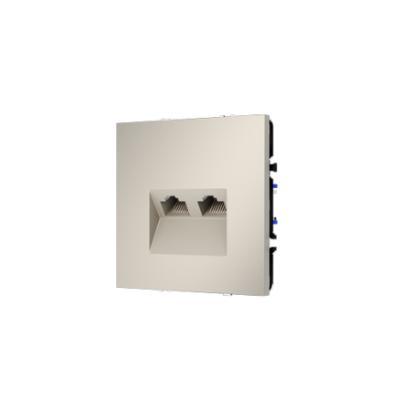 Розетка компьютерная встраиваемая Voltum S70 двойная RJ45+RJ45 КАТ.6, (кашемир)