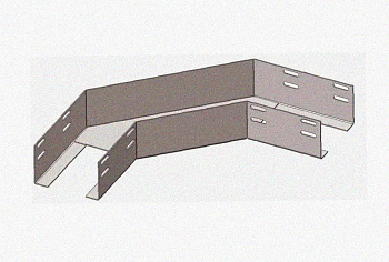 Лоток угловой перфорированный КГ 100х80-90 У3 поворот на 90, окрашенный, S1,0