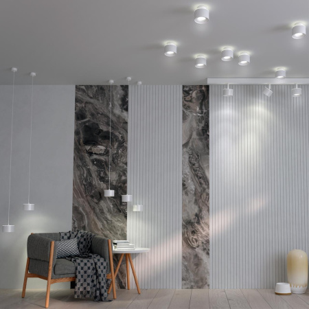 Св-к накл.с перекл.цв.темп.,пров.2м IP20 LED 3000К/4000К/6000К 12W вниз+3W вверх белый GIRO NOVOTECH