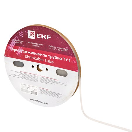 Термоусаживаемая трубка ТУТ 10/5 прозрачная рулон PROxima EKF