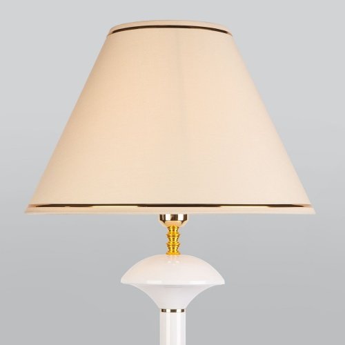 Напольный светильник с абажуром 1*E27 40Вт белый, золотой IP20 Lorenzo (01086/1 белый) Eurosvet фото 2