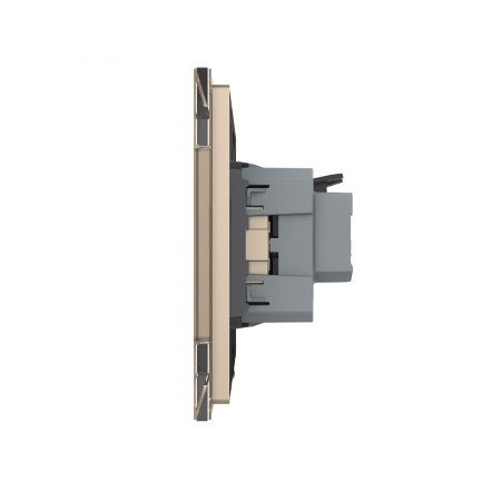 Розетка электрическая 16А 1 пост, зажимы, цвет золотой Livolo