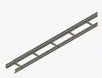 Лоток лестничный КП-НЛ 40х10-45 (Rп600) УХЛ1 для поворота трассы вверх на 45, радиус поворота трассы 600 мм, горячее цинкование, S1,5