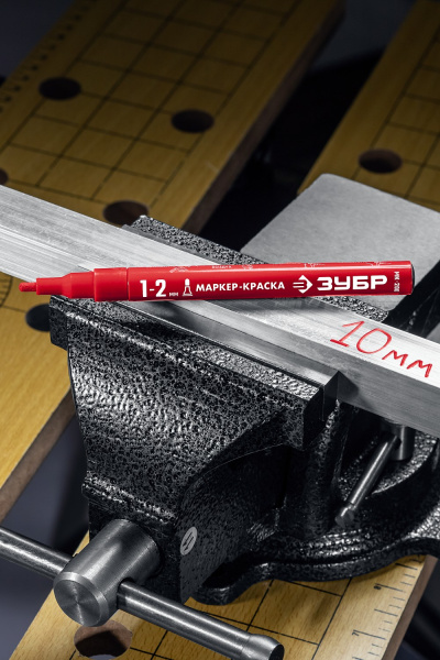 Маркер-краска, 1 мм круглый, красный, МК-200, серия Профессионал ЗУБР