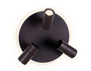 Поворотный настенно-потолочный светодиодный светильник FW265/3 SCF кофе песок LED 6400K+4200K 16W+3W*3 D280*120 Ambrella Light