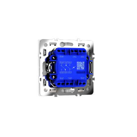 Проходной переключатель встраиваемый Voltum S70 двухклавишный с подсветкой 10А, (белый матовый)