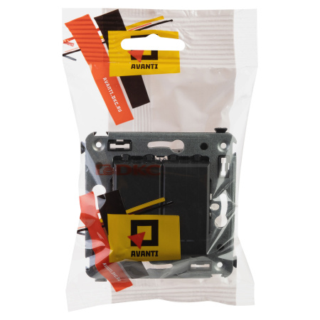 Переключатель двухклавишный в стену, "Avanti", "Черный матовый" DKC