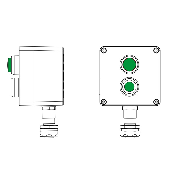 Взрывозащ. пост упр. из алюминия CPE-A-12-(1xP1G(11)-1xLG(250))-1xKAEPM2MHK-20(C)1Ex d e IIC Т5 Gb / Ex tb IIIC T95°C Db IP66 DKC
