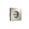 Розетка встраиваемая Voltum S70 с заземлением и защитными шторками, 16А, (кашемир)