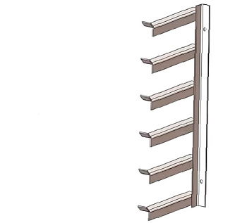 Кронштейн полочный для вертикальных стен П6В11У УТ1,5, горячее цинкование 11полок, L 1760 Кронштейн полочный для вертикальных стен П6В11У УТ1,5, горячее цинкование 11полок, L 1760