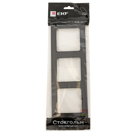 Стокгольм Рамка 3-местная черная EKF