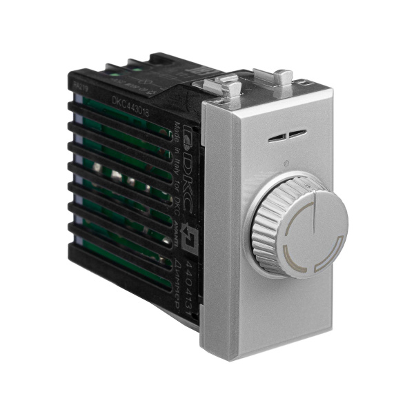 Диммер поворотный модульный, "Avanti", "Закаленная сталь", 1 модуль DKC