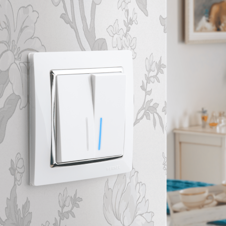 Snabb Рамка горизонт/вертик 1 пост . белый/хром IP20 Werkel