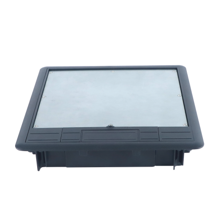 Donel Лючок в пол 16 мод. (8 мод. 45х45 мм.) верт. установка, глубина 50мм, крышка ABS + гальванизированная стальная вставка