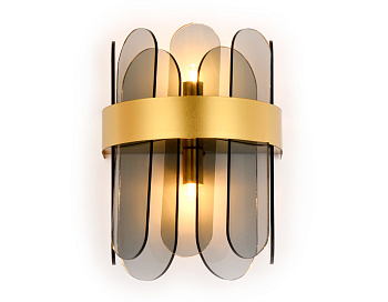 Настенный светильник с хрусталем TR5348/2 GD/SM золото/дымчатый G9/2 max 40W 270*200*140 Ambrella Light