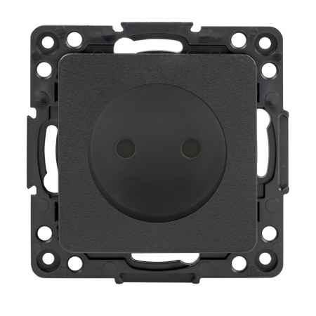 Стокгольм Механизм Розетки 1-местной б/з 10 А черный с защ, штор, EKF