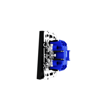 Выключатель встраиваемый Voltum S70 двухклавишный 10А, (черный матовый)