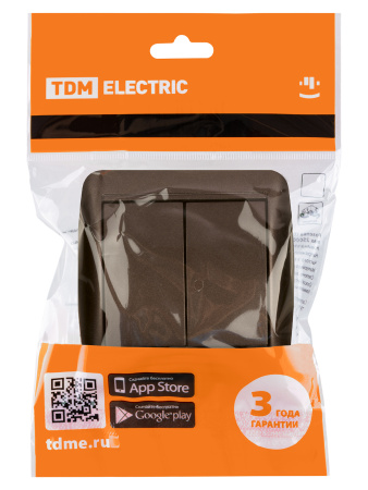 Выключатель 2-кл. открытой установки IP44 10А шоколад "Селигер" TDM