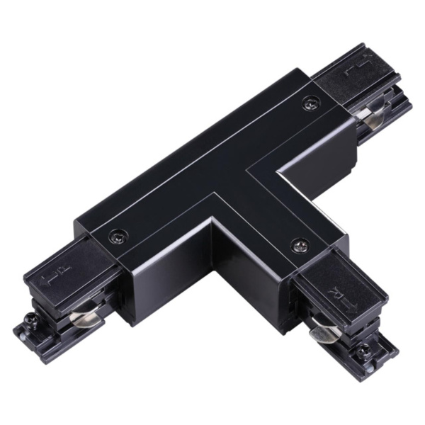 Соединитель "Т" правый внешний с токопроводом для трехфазн.шинопровода черный NOVOTECH