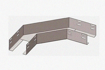 Лоток угловой глухой КГГ 100х60-90 УТ1,5 поворот на 90, горячее цинкование, S1,5