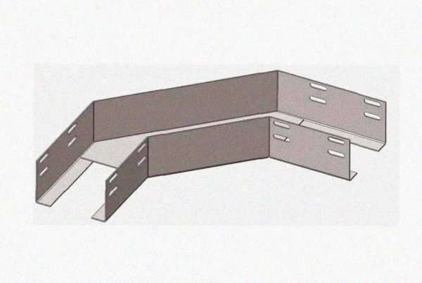 Лоток угловой глухой КГГ 100х60-90 УТ1,5 поворот на 90, горячее цинкование, S1,5