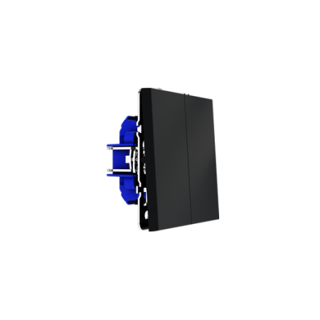 Выключатель встраиваемый Voltum S70 двухклавишный 10А, (графит)