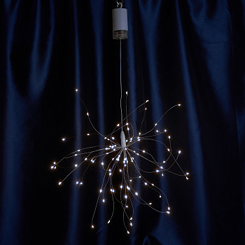 Гирлянда украшение Feron CL595 Фейерверк 0.3м 5000K с питанием от батареек, прозрачный шнур