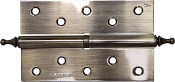 Петля дверная разъемная "ЭКСПЕРТ", 1 подшипник, цвет ст. латунь (AB), левая, с крепежом, 125х75х2,5мм,2шт ЗУБР