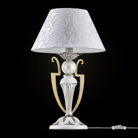 Настольная лампа 1*E14 40Вт Белый с Золотом IP20 Monile ARM004-11-W Maytoni