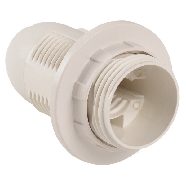 Патрон GLH-E14-HRP-H-W-R, термостойкий пластик, Е14, подвесной, с кольцом, белый, 1/50/600 General