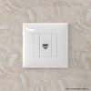 Компьютерная розетка RJ-45 без шторки в стену, кат.6 одинарная, "Avanti", "Белое облако" DKC