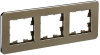 BRITE Рамка 3-мест. РУ-3-1-Бр металл латунь RE IEK