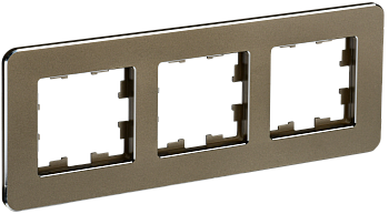 BRITE Рамка 3-мест. РУ-3-1-Бр металл латунь RE IEK