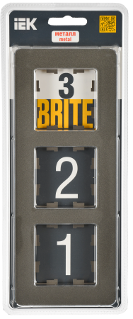 BRITE Рамка 3-мест. РУ-3-1-Бр металл латунь RE IEK
