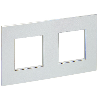 SKANDY Рамка 2-местная SK-F32S металл серебряный IEK