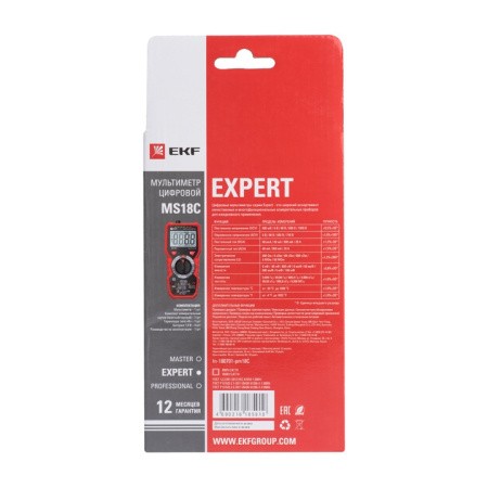 Мультиметр цифровой MS18C Expert EKF
