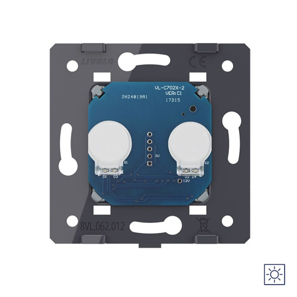 Двухклавишный сенсорный выключатель сухой контакт (механизм) Livolo