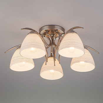 Потолочный светильник 5*E27 60Вт сатинированный никель IP20 (30121/5 сатин-никель) Eurosvet
