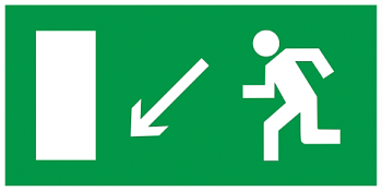 Самоклеящаяся этикетка 200х100мм "Направление к эвакуационному выходу налево вниз" IEK