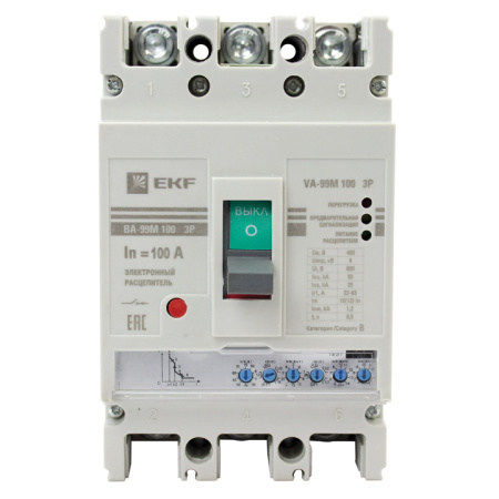 Выключатель автоматический ВА-99М 100/100А 3П 50кА с электронным расцепителем EKF PROxima