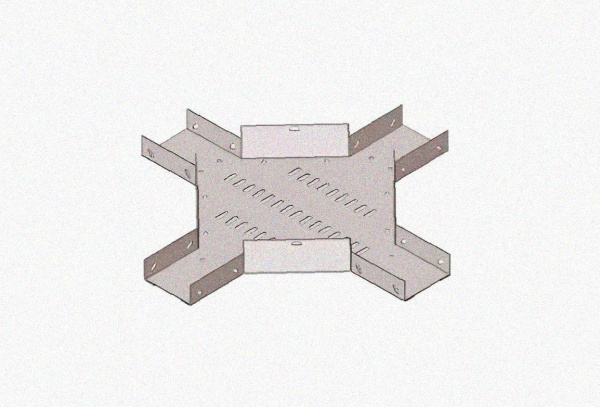 Лоток крестообразный замковый перфорированный КМЗ 400х50 УХЛ1, горячее цинкование, S1,5