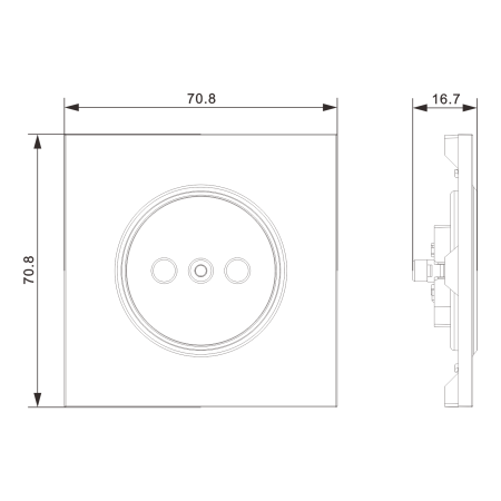 Donel S08 матовый титан накладка для розетки без заземления, со шторками 16A 250 В~,серия DB