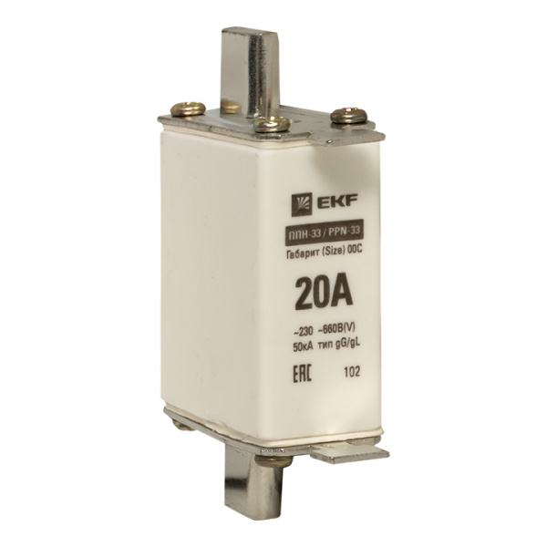 Плавкая вставка ППН-33 100/ 20А габарит 00С PROxima EKF