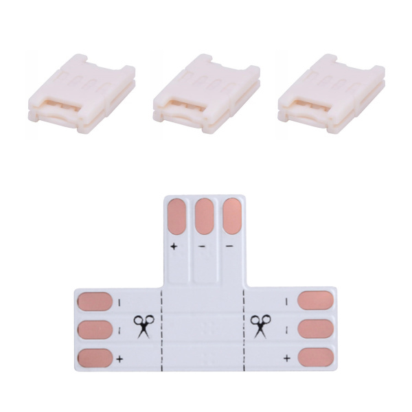 09-101 Комплект коннекторов (Т-образный +3 клипсы) для адресной светод. ленты 12/24В, RGB, IP20, подложка 10мм, 3pin APEYRON