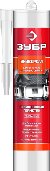 Универсальный силиконовый герметик 280 мл прозрачный ЗУБР