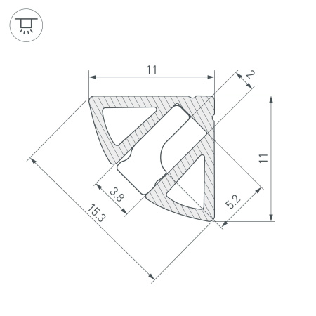 Профиль угловой SL-KANT-H11-2000 ANOD BLACK Алюминий Arlight