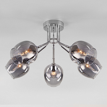 Потолочная люстра с плафонами 5*E27 40Вт хром IP20 Marci (30164/5 хром) Eurosvet