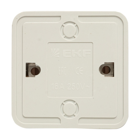Рим Розетка 1-мест, 10А б/з бел, с защ, штор, EKF