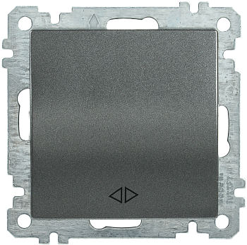 Выключатель 1-клавишный перекрестный ВС10-1-3-Б 10А BOLERO антрацит IEK